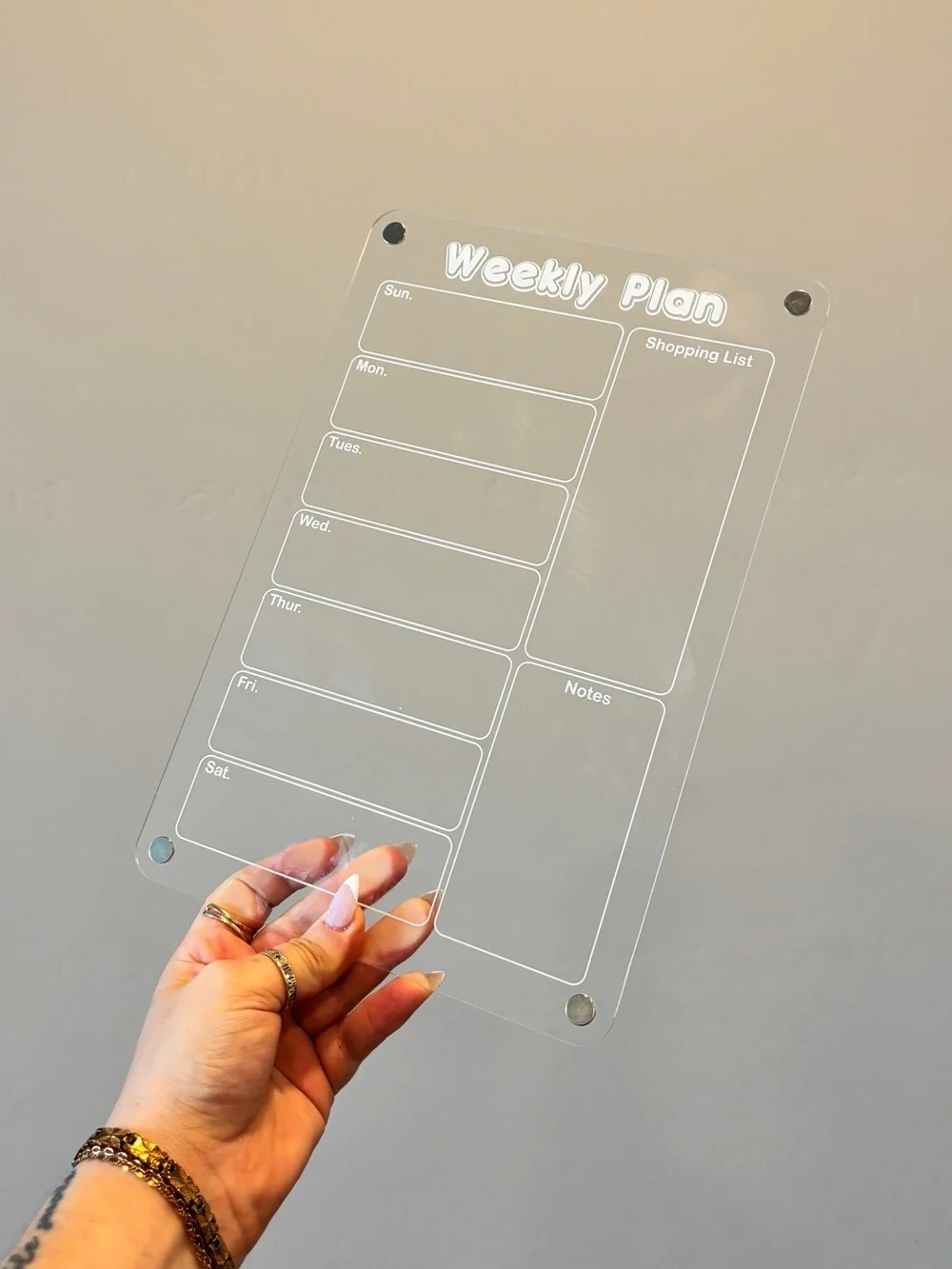 2Pack Acrylic Magnetic Dry Erase board for Fridge